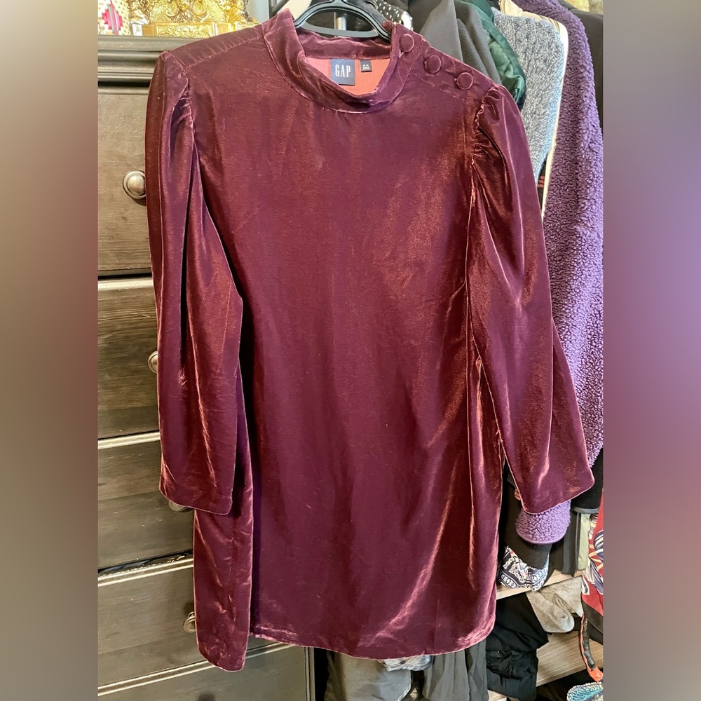 GAP size xl burgundy/wine velvet dress
